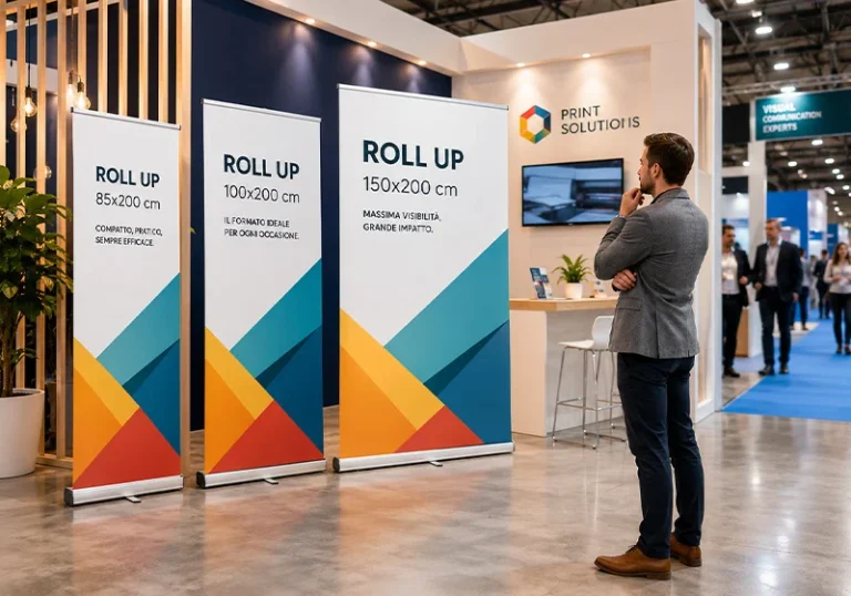 Roll up banner size should follow the space, message and stand